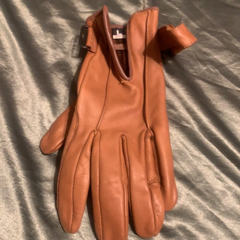 LEATHER GLOVES SZ LARGE MADE IN PAKISTAN CAMEL COGNAC GORGEOUS WHISKEY - Picture 13 of 16